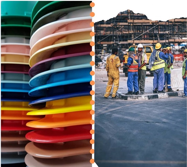 CORES DOS CAPACETES NA CONSTRUÇÃO CIVIL