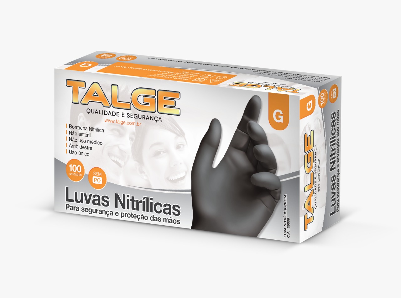 LUVA NITRÍLICA PRETA TALGE