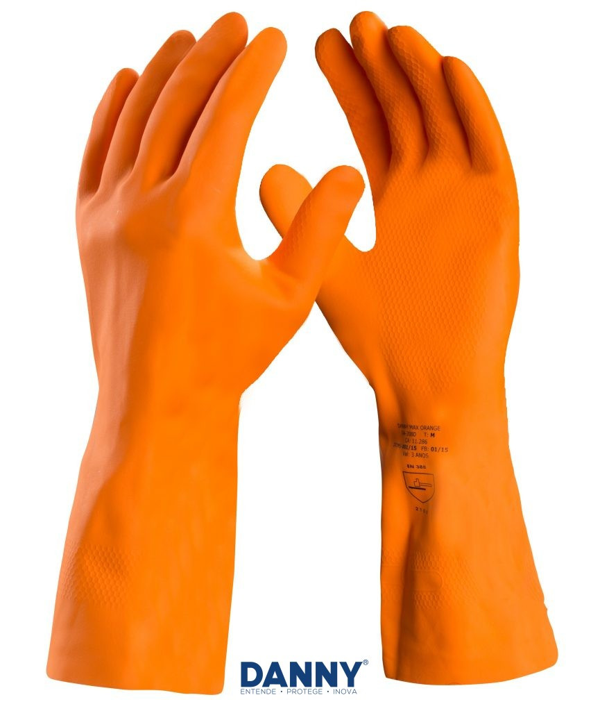 LUVA LATEX DANNY MAX ORANGE