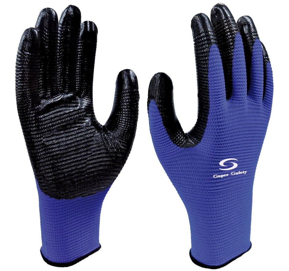 LUVA POLINYL SS 1006N BANHO PARCIAL -AZUL E PRETA -CA 32038
